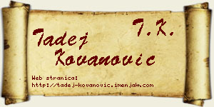 Tadej Kovanović vizit kartica